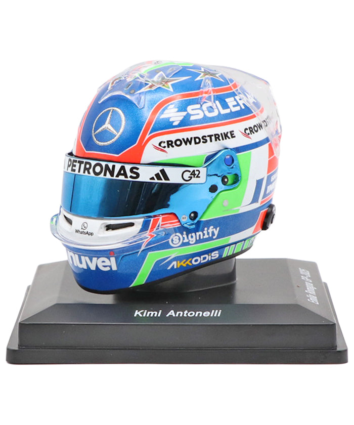 F1メルセデス 2025年チームカード キミ・アントネリ ミニヘルメット キミ・アントネッリ 2025年 エミリアロマーニャGP メルセデス