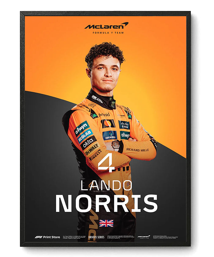 ランド・ノリス マクラーレン F1チーム ポスター 2025年 30x40cm 額装
