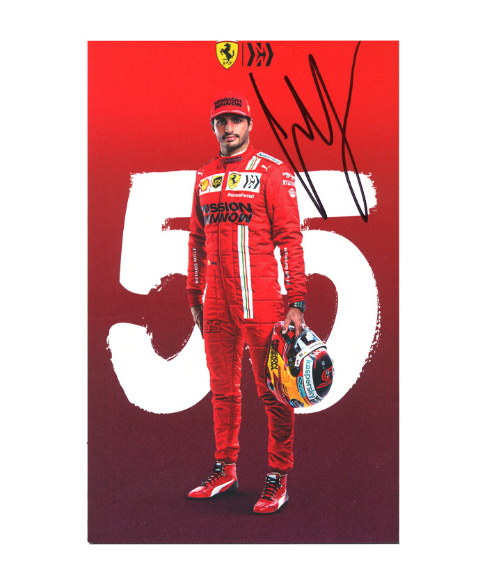カルロス・サインツ 直筆サイン入りスクーデリア フェラーリチーム