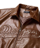 MLB ロサンゼルス・ドジャース NewEra シンセティックレザー ブルゾン ジャケット ブラウン