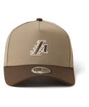 NBA ロサンゼルス・レイカーズ NewEra 9FORTY Aフレーム ブリティッシュカーキ/ウォルナット