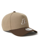 NBA ロサンゼルス・レイカーズ NewEra 9FORTY Aフレーム ブリティッシュカーキ/ウォルナット