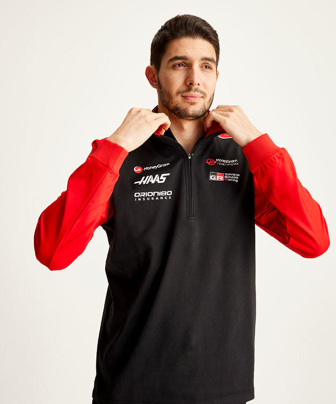 ハース　F1 チーム　スタッフ用　ハーフジップスウェット　厚手　支給品 ハース F1 チーム スタッフ用 ハーフジップスウェット 厚手 支給品