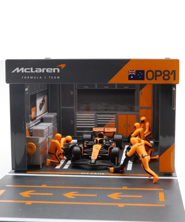 マクラーレン F1 MCL38 オスカー・ピアストリ ジオラマ ピットストップ