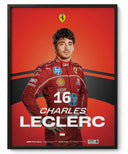 シャルル・ルクレール スクーデリア フェラーリ HP ポスター 2025年 30x40cm 額装済み