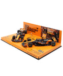 マクラーレン F1チーム MCL38 ランド・ノリス＆オスカー・ピアストリ 2024年 コンストラクターズチャンピオン セット by ミニチャンプス 1/43スケール