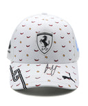 カルロス・サインツ 直筆サイン入り スクーデリア フェラーリ HP チーム スペインGP ドライバー キャップ 2024年（チーム支給品）