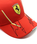 ルクレール＆サインツ 直筆サイン入り スクーデリア フェラーリ チーム キャップ 2024年 （レプリカモデル）