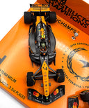 マクラーレン F1チーム MCL38 ランド・ノリス＆オスカー・ピアストリ 2024年 コンストラクターズチャンピオン セット by ミニチャンプス 1/43スケール