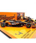 マクラーレン F1チーム MCL38 ランド・ノリス＆オスカー・ピアストリ 2024年 コンストラクターズチャンピオン セット by ミニチャンプス 1/43スケール