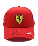 カルロス・サインツ 直筆サイン入り スクーデリア フェラーリ HP チーム GRAZIE CARLOS ドライバー キャップ 2024年 (チーム支給品)