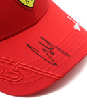 カルロス・サインツ 直筆サイン入り スクーデリア フェラーリ HP チーム GRAZIE CARLOS ドライバー キャップ 2024年 (チーム支給品)