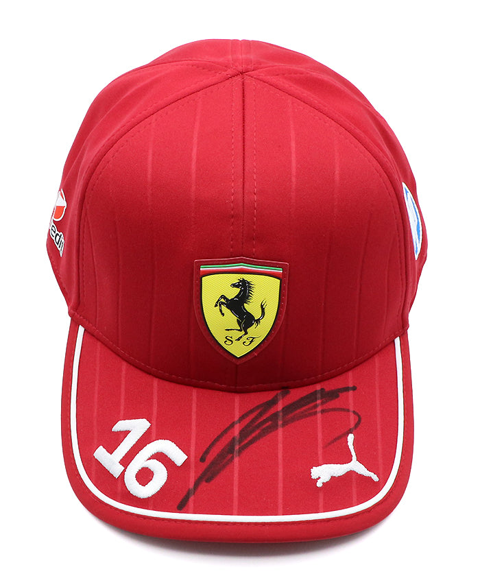 シャルル・ルクレール 直筆サイン入り フェラーリ ドライバーキャップ