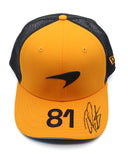 オスカー・ピアストリ直筆サイン入り マクラーレン ドライバーキャップ 2025年（レプリカモデル）