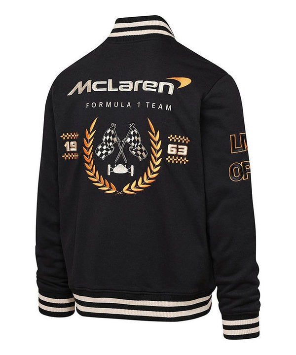 F1 マクラーレンチーム 刺繍 コットンジャケット マクラーレン F1 チーム Ready To Drive Varsity ジャケット – EURO