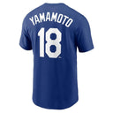 [MLB] ロサンゼルス·ドジャース 山本由伸 ネーム＆ナンバーTシャツ ワールドシリーズ優勝バッジ付き