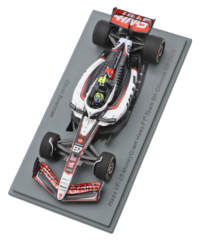 F1 HAAS ハース日本GPカラー1:43 オリバーベアマン スパーク 1/43 マネーグラム ハース F1チーム 2025 中国GP 8位 #87 O