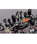 オラクル レッドブル レーシング ホンダ RB19 マックス・フェルスタッペン 2023年 日本GP ピットクルーセット by MINI GT 1/64スケール
