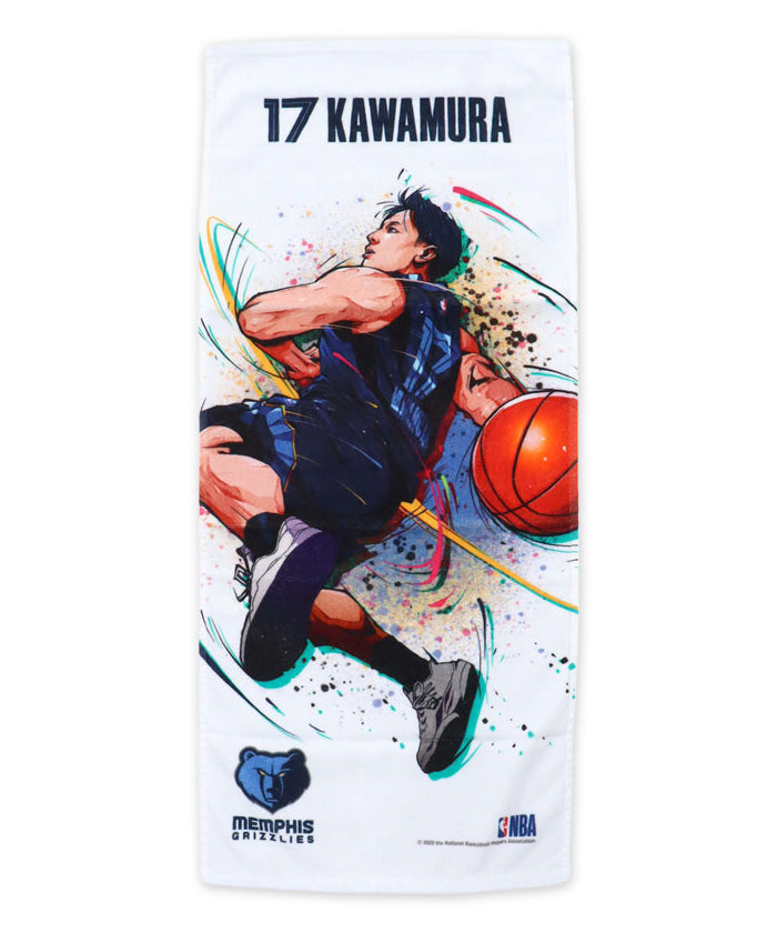 河村勇輝 生サイン付きタオル NBA メンフィス·グリズリーズ／河村勇輝 イラストフェイスタオル