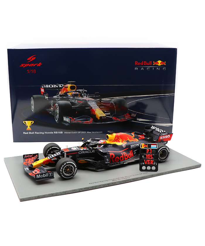 1 / レッドブル|1/18スケールスパーク 1/18スケール レッドブル レーシング ホンダ RB16B マックス・フェルスタッペン 2021年 オランダGP優勝 with ピットボード /ARB F1オフィシャルグッズストア EURO SPORTS公式通販