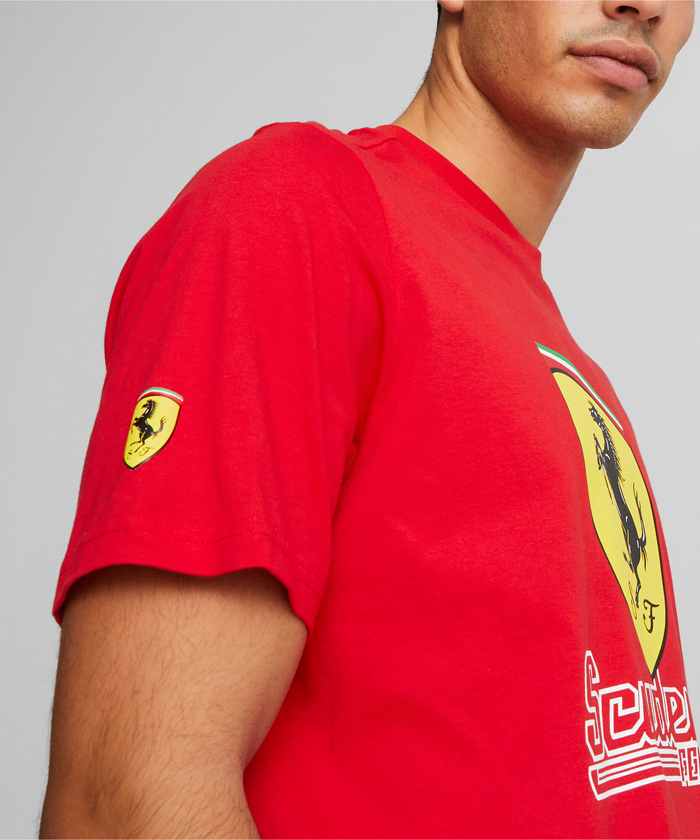 Scuderia Ferrari F1 Men's Puma Large Shield T-Shirt -Black/Red