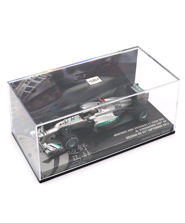 【海外並行品】シューマッハー別注 ミニチャンプス 1/43スケール メルセデス AMG ペトロナス W03 ミハエル・シューマッハー F1参戦300戦記念GP 2012年ベルギーGP