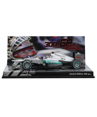 【海外並行品】シューマッハー別注 ミニチャンプス 1/43スケール メルセデス AMG ペトロナス W03 ミハエル・シューマッハー F1参戦300戦記念GP 2012年ベルギーGP