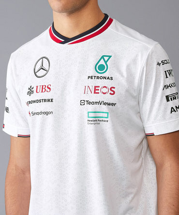 【50%オフセール】メルセデス AMG ペトロナス F1 チーム  ドライバー Tシャツ ホワイト 2024 /TM-W