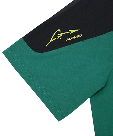 アストンマーチン アラムコ コグ二ザント F1 チーム フェルナンド・アロンソ KIMOA ライフスタイル カラーブロック Tシャツ