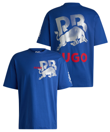 VISA CASH APP RB F1 チーム ライフスタイル コマーシャル グラフィックロゴ Tシャツ 2024 ブルー