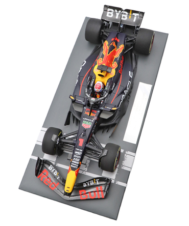 フェルスタッペン別注 ミニチャンプス 1/18スケール オラクル レッドブル レーシング ホンダ RB19 マックス・フェルスタッペン 2023年 カタールGP 優勝 ワールドチャンピオン フィギュア＆ピットボード付き/ARB/23f1m