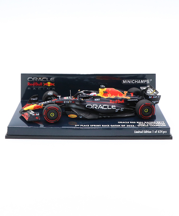 ミニチャンプス 1/43スケール オラクル レッドブル レーシング ホンダ RB19 マックス・フェルスタッペン 2023年 カタールGP スプリントレース 2位入賞ワールドチャンピオン/ARB/23f1m