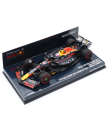 ミニチャンプス 1/43スケール オラクル レッドブル レーシング ホンダ RB19 マックス・フェルスタッペン 2023年 カタールGP スプリントレース 2位入賞ワールドチャンピオン/ARB/23f1m