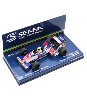 ミニチャンプス 1/43スケール トールマン ハート TG183B アイルトン・セナ 1984年 ブラジルGP F1 1st レース ウェザリング仕様