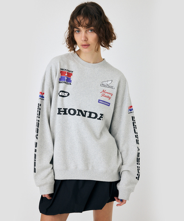 ホンダ HRC MOUSSY SPONSOR ロゴプルオーバー グレー