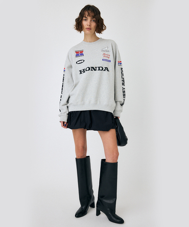 ホンダ HRC MOUSSY SPONSOR ロゴプルオーバー グレー