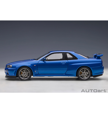 【30%オフセール】オートアート 1/18スケール 日産 スカイライン GT-R （R34） Vスペック II （ベイサイドブルー）/msl