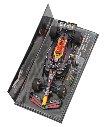 【購入数制限有/おひとり様3台まで】フェルスタッペン別注 ミニチャンプス 1/43スケール オラクル レッドブル レーシング ホンダ RB19 マックス・フェルスタッペン 2023年 カタールGP 優勝 ワールドチャンピオン フィギュア＆ピットボード付き/ARB/23f1m