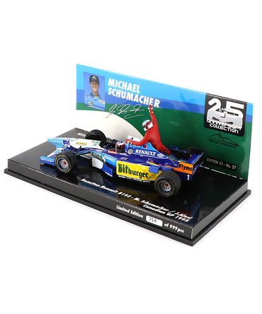 ミニチャンプス 1/43スケール ベネトン ルノー B195 ミハエル・シューマッハー 1995年 カナダGP ライドオン ジャン・アレジ フィギュア付