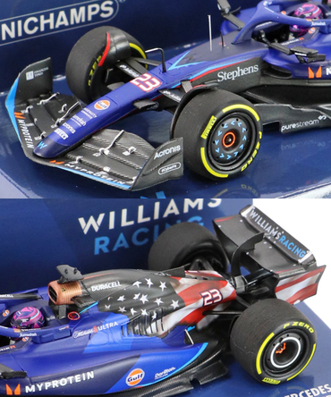 ミニチャンプス 1/43スケール ウィリアムズ レーシング FW45 アレクサンダー・アルボン 2023年 オースティンGP