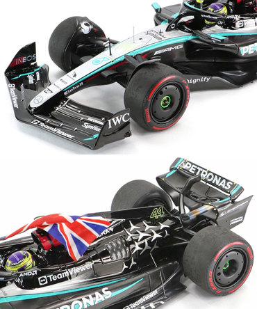 ミニチャンプス 1/18スケール メルセデス AMG ペトロナス F1 W15 E パフォーマンス ルイス・ハミルトン 2024年 イギリスGP 優勝 フラッグ付属 /24f1m