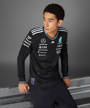 【オーセンティック】メルセデス AMG ペトロナス F1 チーム ドライバー ロングスリーブ Tシャツ ブラック 2025 /アディダス/TM-W