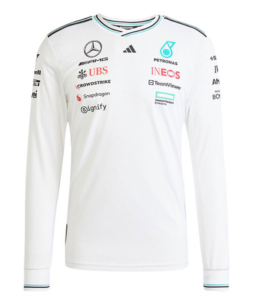 【オーセンティック】メルセデス AMG ペトロナス F1 チーム ドライバー ロングスリーブ Tシャツ ホワイト 2025 /アディダス/TM-W