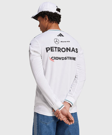 【オーセンティック】メルセデス AMG ペトロナス F1 チーム ドライバー ロングスリーブ Tシャツ ホワイト 2025 /アディダス/TM-W