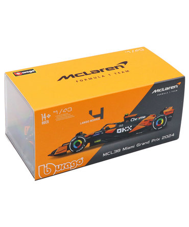 ブラゴ 1/43スケール マクラーレン F1 チーム MCL38 ランド･ノリス 2024年（ドライバー付属）/24f1m