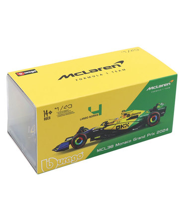 ブラゴ 1/43スケール マクラーレン F1 チーム MCL38 ランド･ノリス 2024年 モナコGP（ドライバー付属）/24f1m