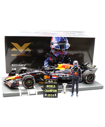 【購入数制限有/おひとり様1個まで】フェルスタッペン 別注 ミニチャンプス 1/18スケール オラクル レッドブル レーシング ホンダ RB20 マックス・フェルスタッペン 2024年 ラスベガスGP ワールドチャンピオン フィギュア＆チャンピオンボード付き /ARB