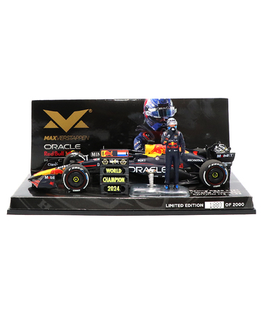 【購入数制限有/おひとり様1個まで】フェルスタッペン 別注 ミニチャンプス 1/43スケール オラクル レッドブル レーシング ホンダ RB20 マックス・フェルスタッペン 2024年 ラスベガスGP ワールドチャンピオン フィギュア＆チャンピオンボード付き /ARB
