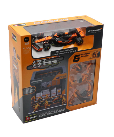 ブラゴ 1/43スケール マクラーレン F1 MCL38  オスカー・ピアストリ ジオラマ ピットストップセット