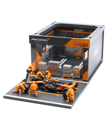 ブラゴ 1/43スケール マクラーレン F1 MCL38  ランド・ノリス ジオラマ ピットストップセット
